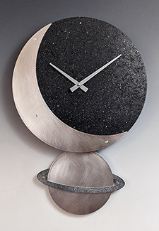 Celeste Pendulum Clock with steel planet