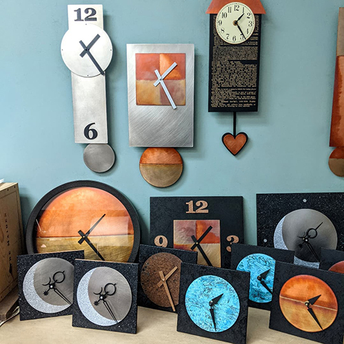 A selection of clocks at our studio.